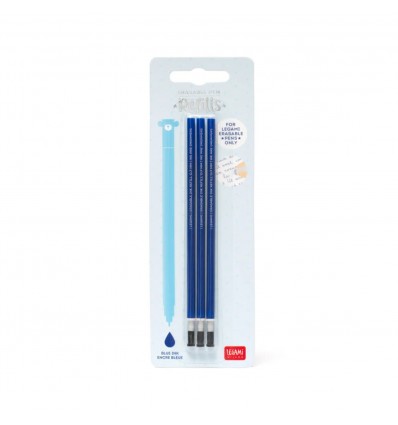 Set de 3 recharges pour stylo effaçable Bleu - Legami