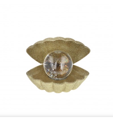 Lampe coquillage dorée à paillettes