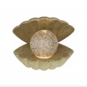 Lampe coquillage dorée à paillettes