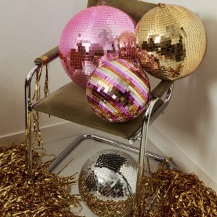 Boule à facettes argentée 30 cm 2