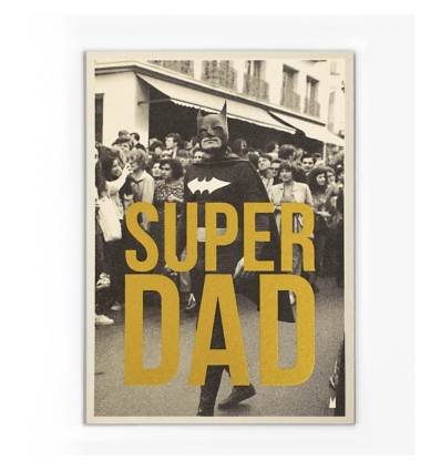 Carte vintage "Superdad" - Atelier Kencre