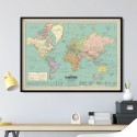 Carte du monde 2020 style vintage - Pappus Editions
