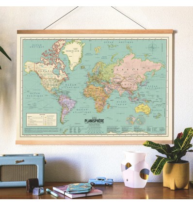 Carte du monde 2020 style vintage - Pappus Editions