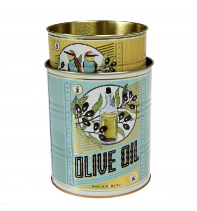 Set de 2 pots en métal Huiles d'olives - Rex