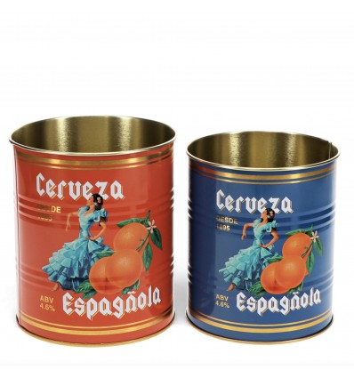 Set de 2 pots en métal "Cerveza espanola" - Rex