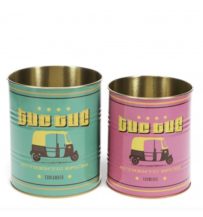 Set de 2 pots en métal "Tuk Tuk" - Rex