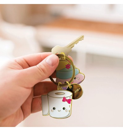 Porte-clé émaillé papier toilette et caca arc-en-ciel - Legami