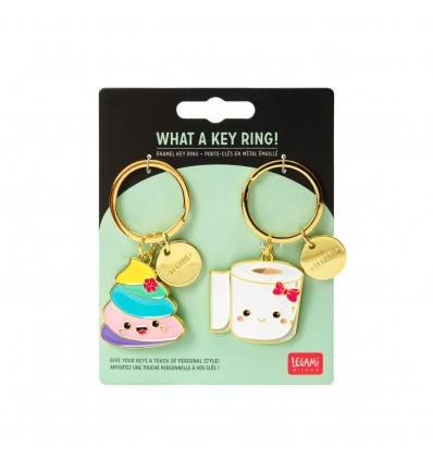 Porte-clé émaillé papier toilette et caca arc-en-ciel - Legami