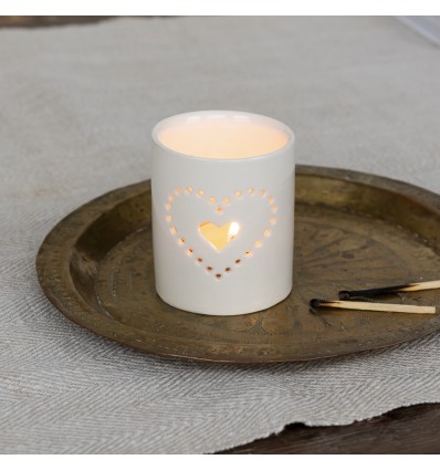 Photophore blanc coeur - Rex London