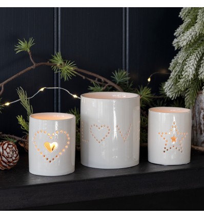 Photophore blanc coeur - Rex London