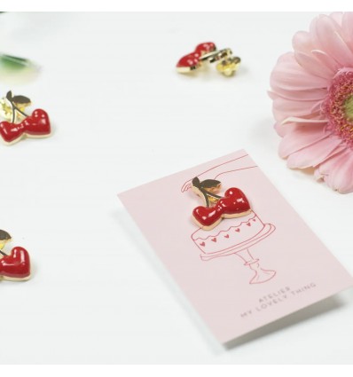Pin's cerises coeurs - My Lovely Thing