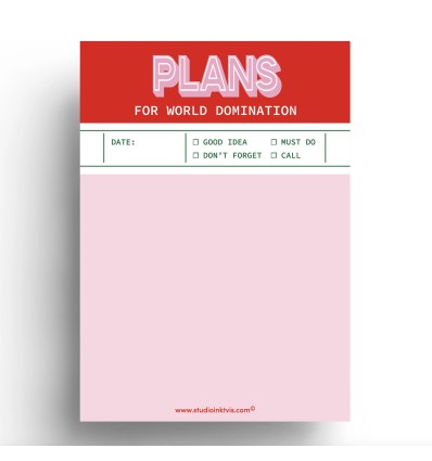 Bloc notes pour la domination du monde - Studio Inktvis