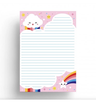 Bloc notes nuage et arc-en-ciel - Studio Inktvis