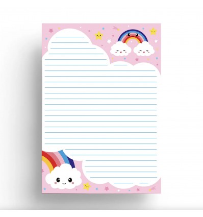 Bloc notes nuage et arc-en-ciel - Studio Inktvis