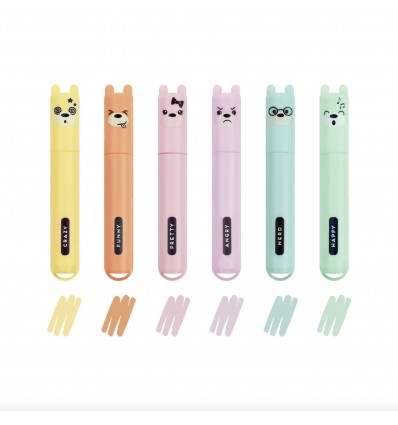 Set de 6 Mini Surligneurs Teddy’s Style - Legami