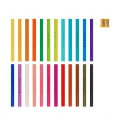 24 crayons de couleurs et taille crayon Teddy Bear - Legami