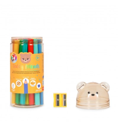 24 crayons de couleurs et taille crayon Teddy Bear - Legami