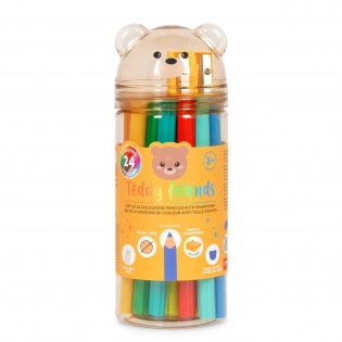 24 crayons de couleurs et taille crayon Teddy Bear - Legami