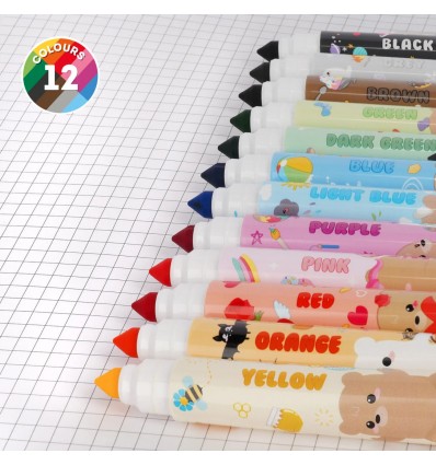 12 gros feutres Teddy Friends - Legami