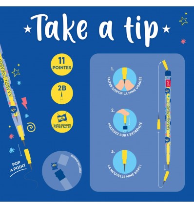 Porte-mine "Take a tip" avec gomme - Legami