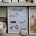 Affiche prénom personnalisée animaux - Papier Curieux