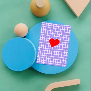 Carte Coeur quadrillage - Ute Arnold