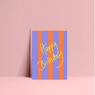Carte Happy Birthday à rayures - Ute Arnold 2