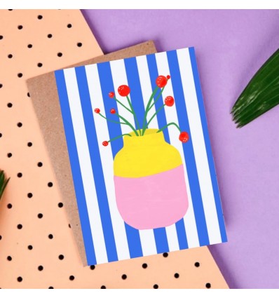 Carte vase Mio Blue Stripes - Ute Arnold