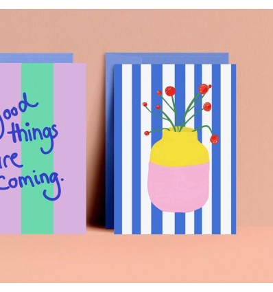 Carte vase Mio Blue Stripes - Ute Arnold