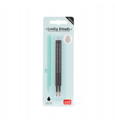 Set de 2 recharges pour stylo lovely friends noir - Legami