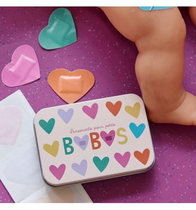 Boite à pansements coeurs Bobos