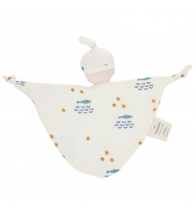 Doudou plat ma bonne étoile coton