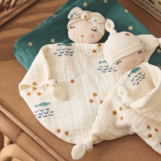 Doudou plat ma bonne étoile coton