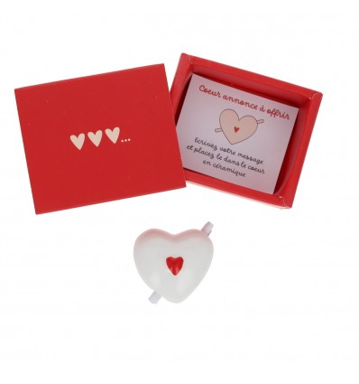 Coeur en céramique annonce surprise