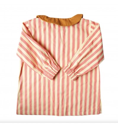 Tablier rayé rose et blanc pour enfant 5-6 ans