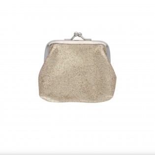 Porte monnaie à paillettes dorées