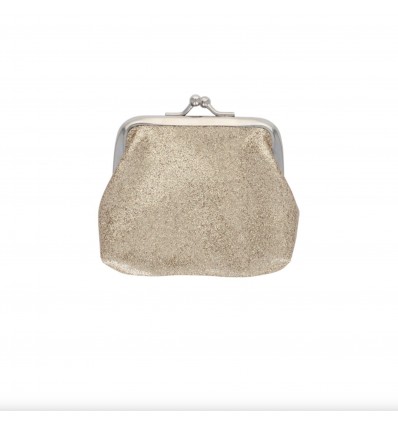 Porte monnaie à paillettes dorées