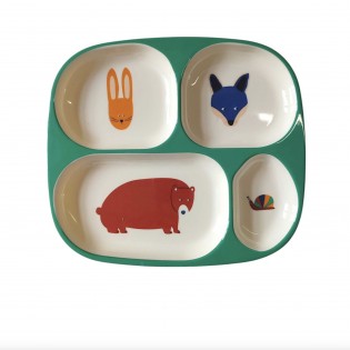 Assiette compartimentée forêt