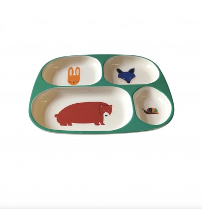 Assiette compartimentée forêt