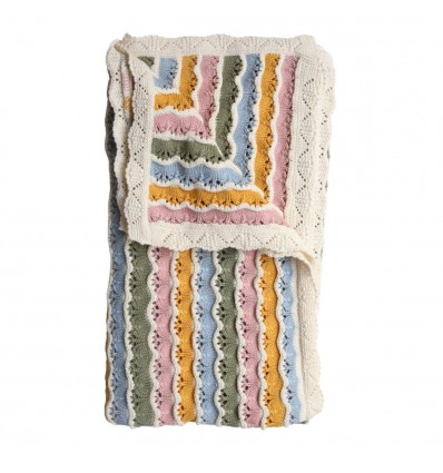 Couverture en tricot multicolore