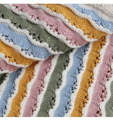 Couverture en tricot multicolore