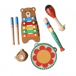 Set de 5 instruments en bois animaux 2