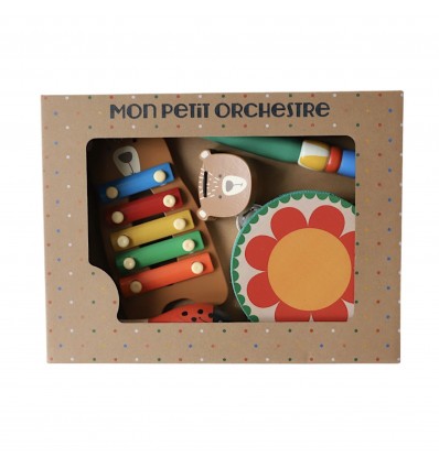 Set de 5 instruments en bois animaux