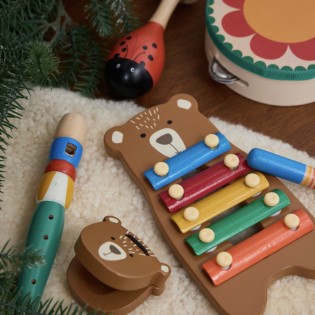 Set de 5 instruments en bois animaux