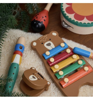 Set de 5 instruments en bois animaux
