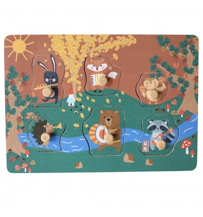 Puzzle en bois musical animaux de la forêt