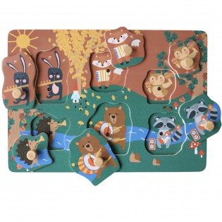 Puzzle en bois musical animaux de la forêt