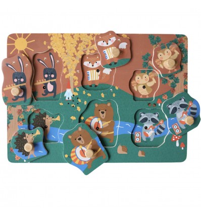 Puzzle en bois musical animaux de la forêt