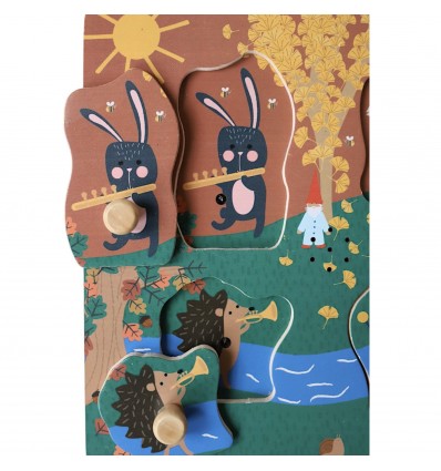 Puzzle en bois musical animaux de la forêt