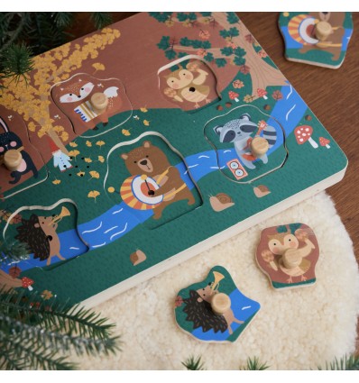 Puzzle en bois musical animaux de la forêt